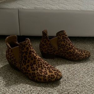 Leopard print booties
